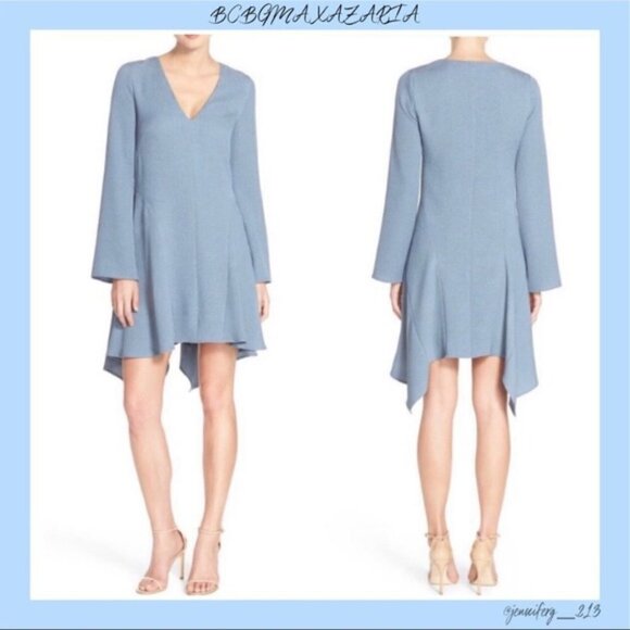 BCBGMAXAZARIA Robyn Long-Sleeve Asymmetrical Dress - Picture 2 of 4